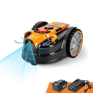 Lawnmaster Tondeuses Robot OcuMow™ sans câble périmétrique, Coupe 100 à 150 m² de Gazon avec Une Batterie complètement chargée, Evitement d’Obstacles, Faible Bruit